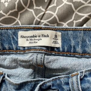 Abercrombie & Fitch Women's Light Blue Straight Leg Jeans
